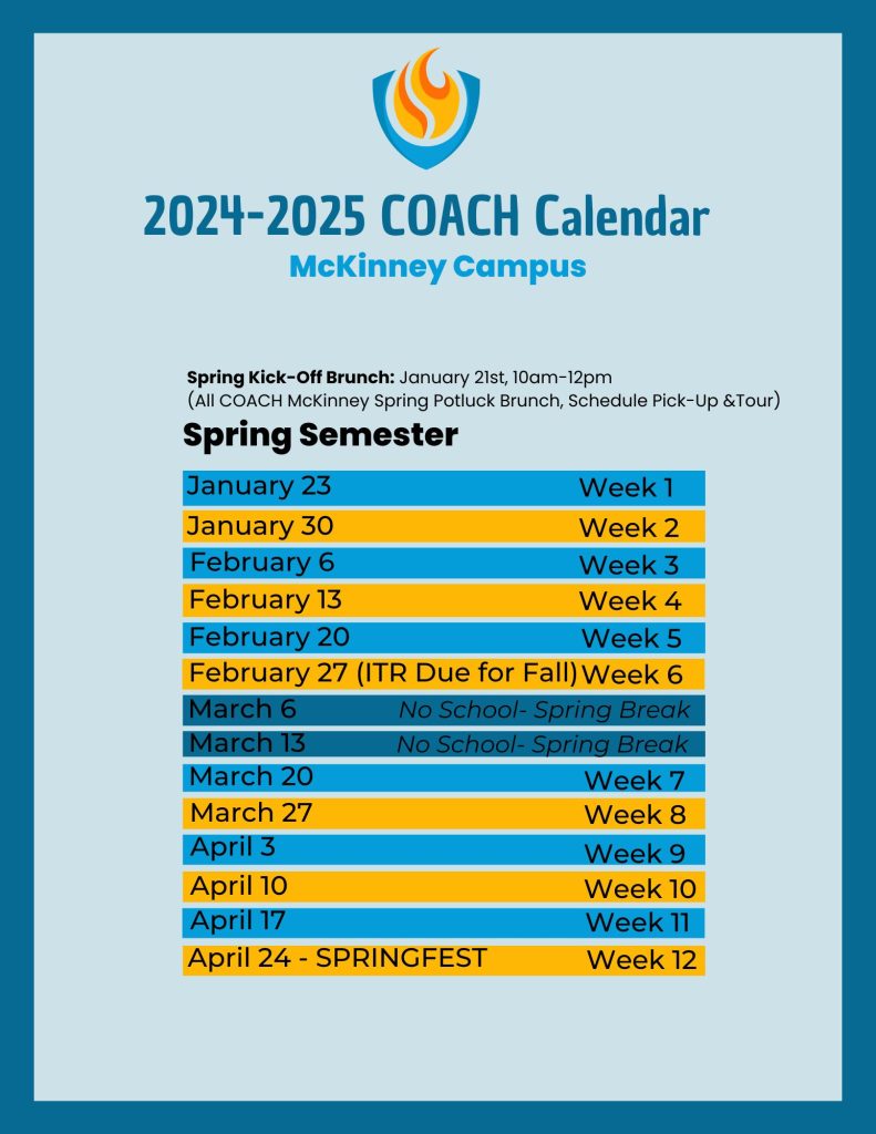 COACH McKinney Spring 20242025 C.O.A.C.H. Homeschool Community